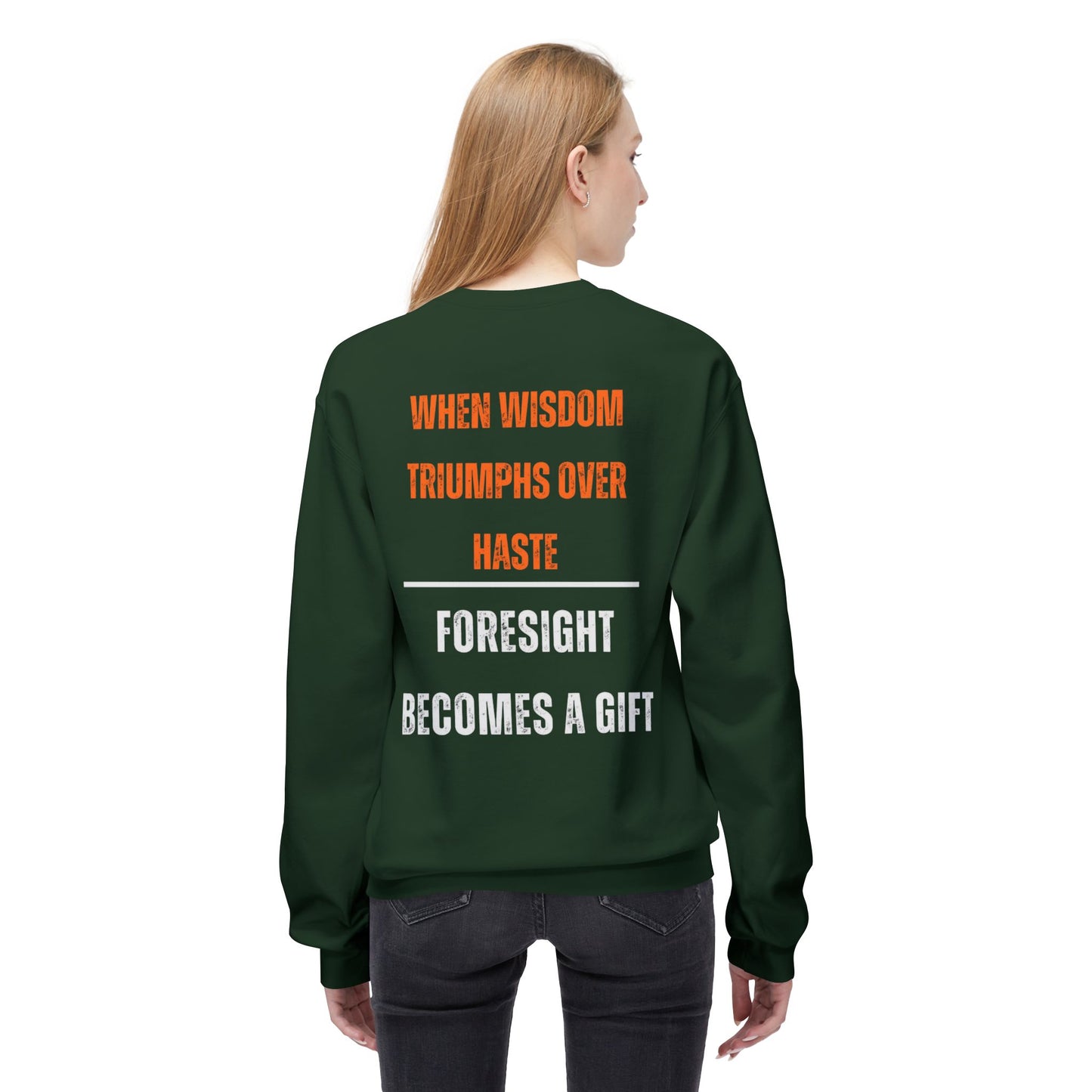 Inspirational Fleece Crewneck Sweatshirt - "Prevention is Better Than Cure"