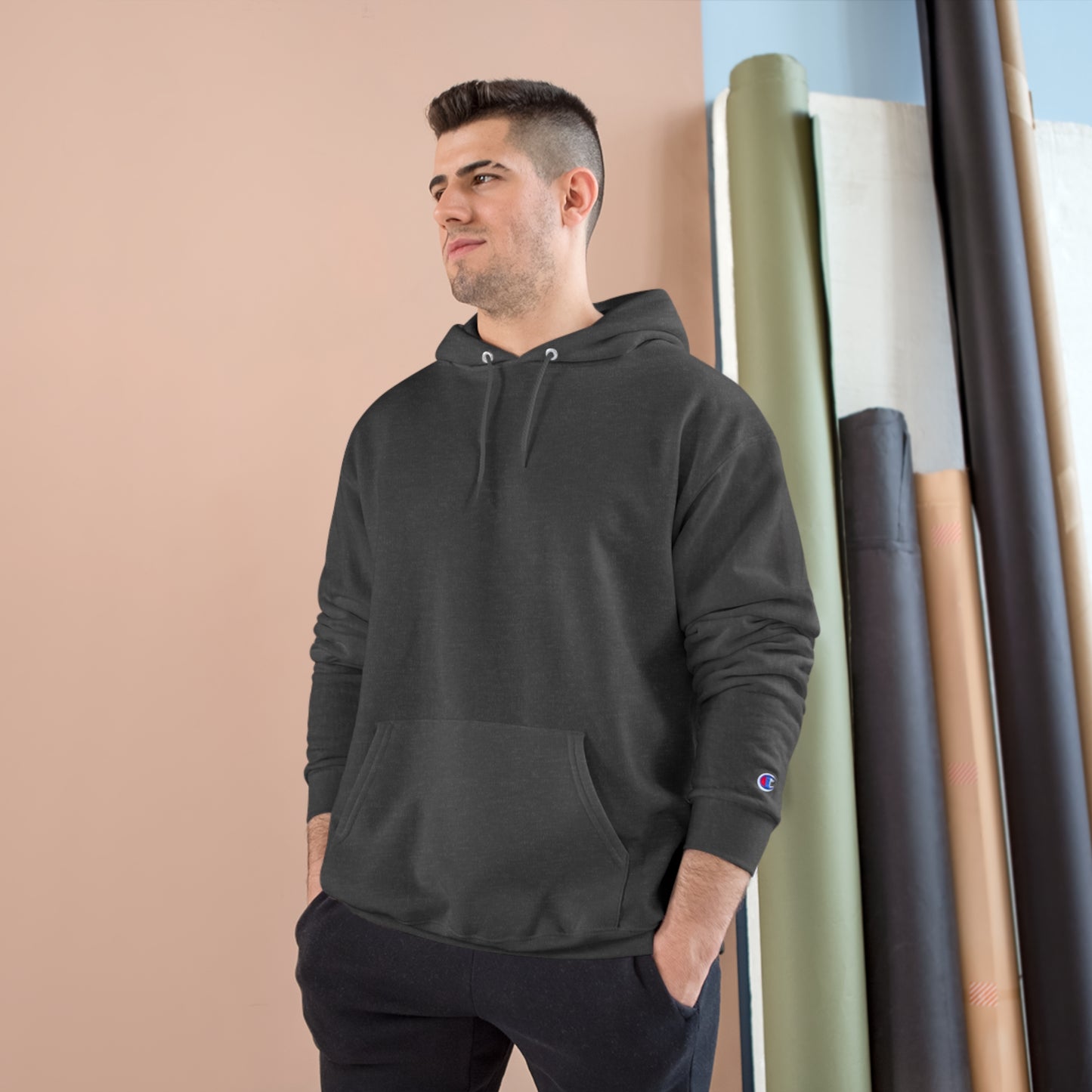 Karma Motivational Hoodie – Stylish Black Champion Sweatshirt with Inspiring Quote
