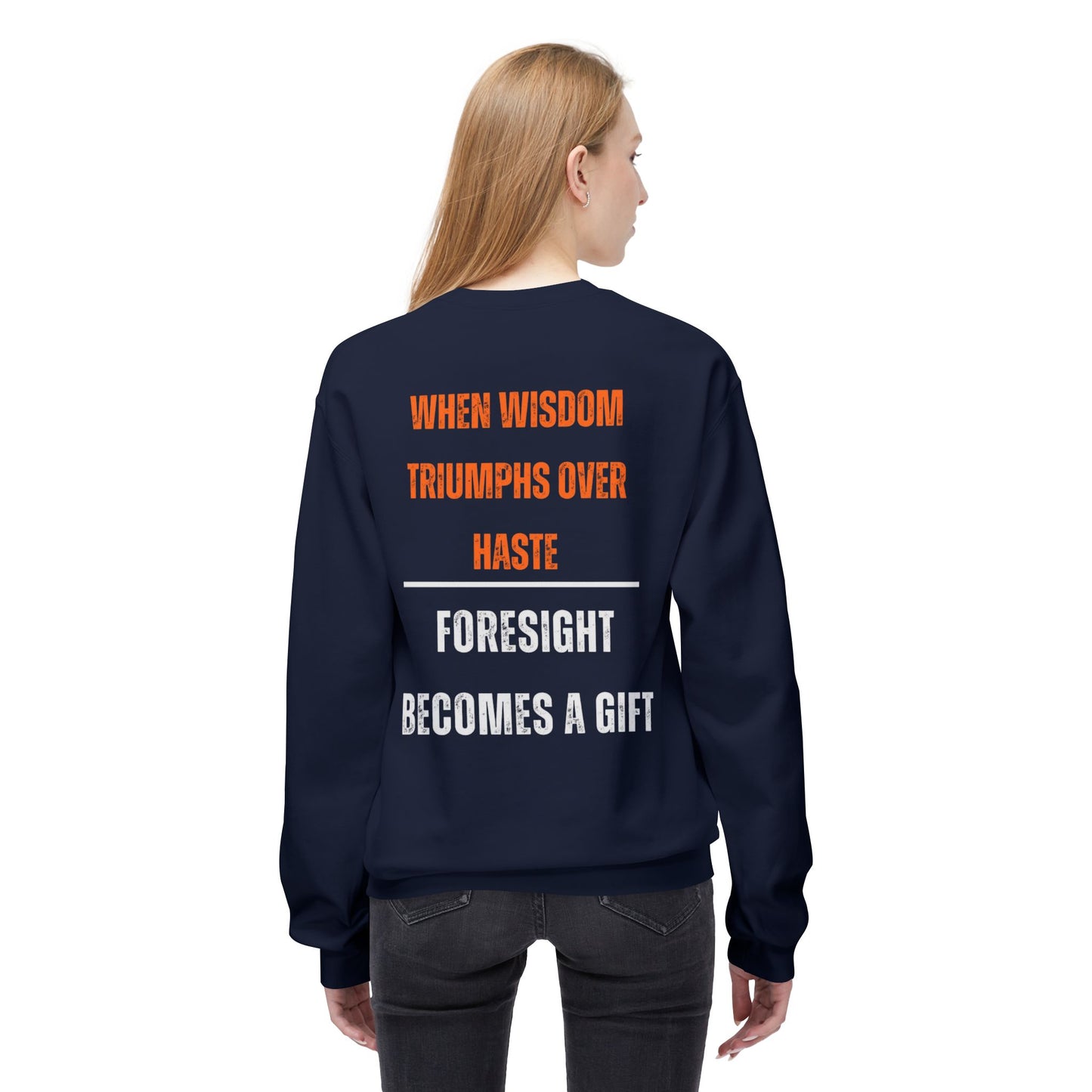 Inspirational Fleece Crewneck Sweatshirt - "Prevention is Better Than Cure"