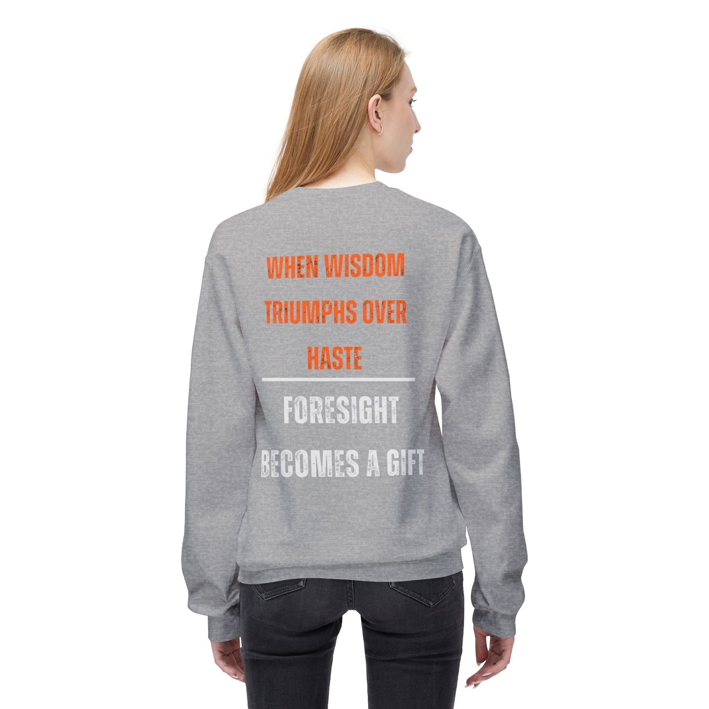 Inspirational Fleece Crewneck Sweatshirt - "Prevention is Better Than Cure"