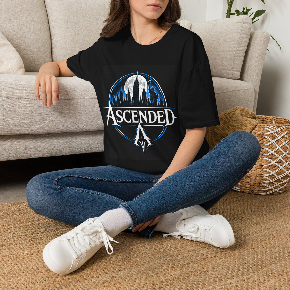 Ascended Cityscape T-Shirt — Moonlit Skyline Graphic Tee
