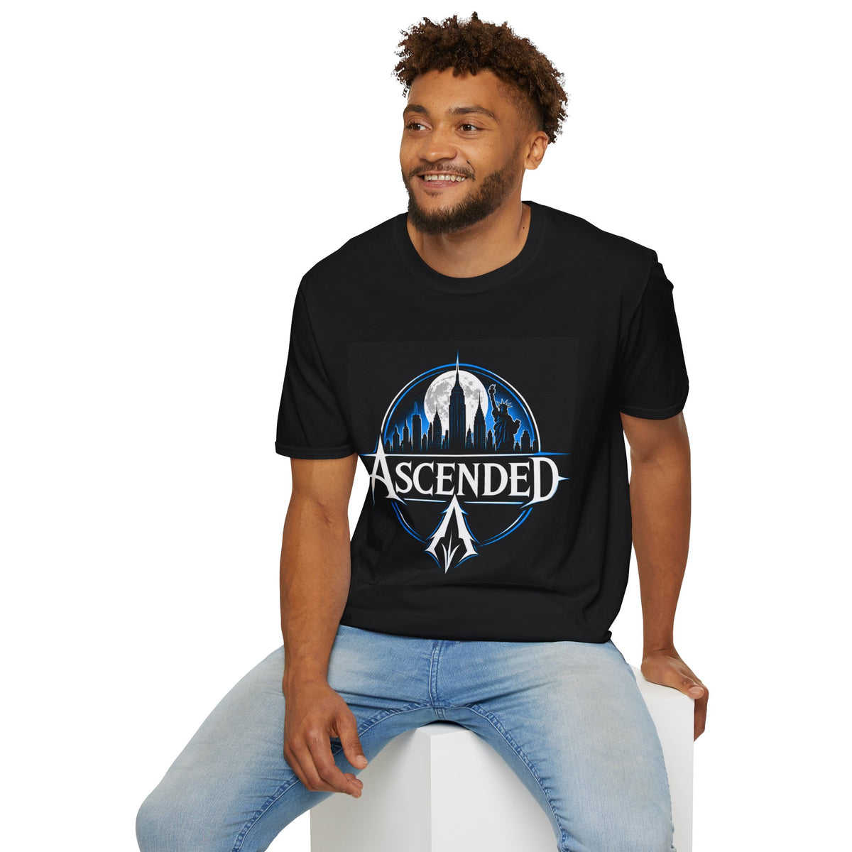 Ascended Cityscape T-Shirt — Moonlit Skyline Graphic Tee